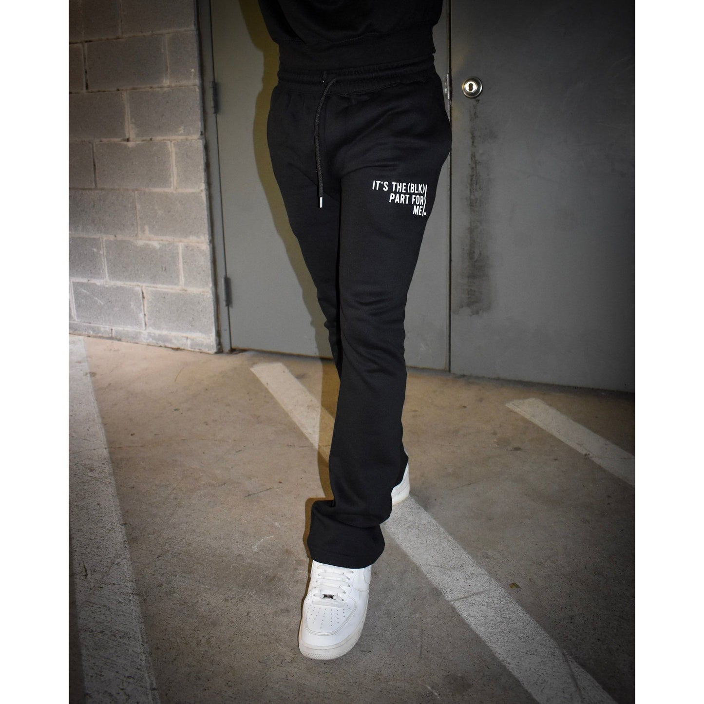 IT'S THE (BLK) FOR ME -  Stacked Jogger Sweatsuit