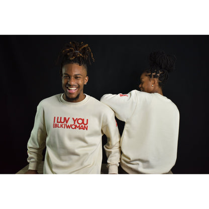 Cream & Red Velvet Crewneck - Puff Print (BLK) MAN / (BLK) WOMAN