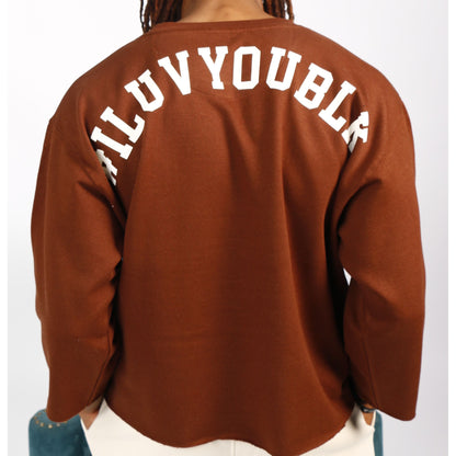 #ILUVYOUBLK Oversized Cropped Sweatshirt